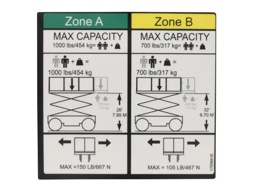 JLG Part # 1705941 | DECAL,CAP (500/227,800/360), EA
