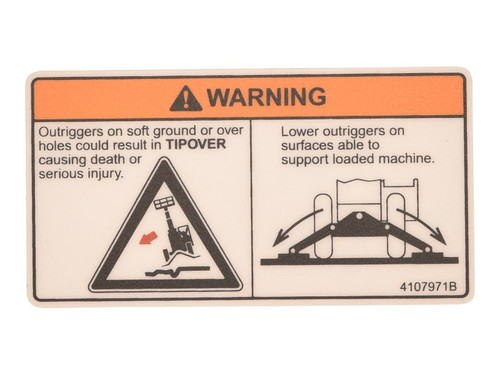 JLG Part # 4107971 | DECAL OUTRIGGER CONTACT DOMEST, EA