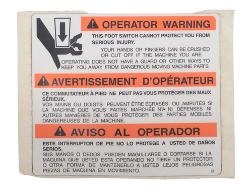 JLG Part # 7020248 | DECAL, FOOTSWITCH (LEFT SIDE), EA