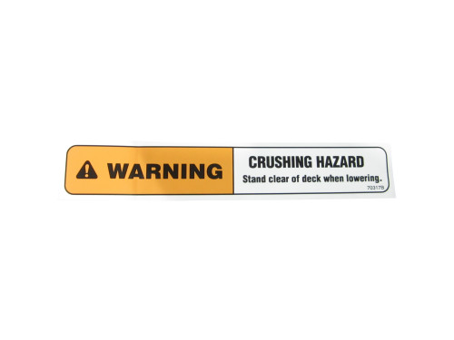 JLG Part # 70317 | DECAL, CRUSHING HAZARD WARNING, EA