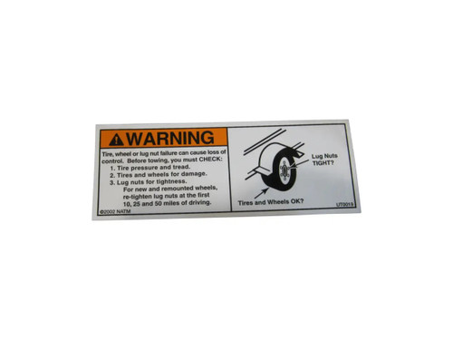 JLG Part # 70319 | DECAL-WARNING, CHECK LUG NUTS, EA