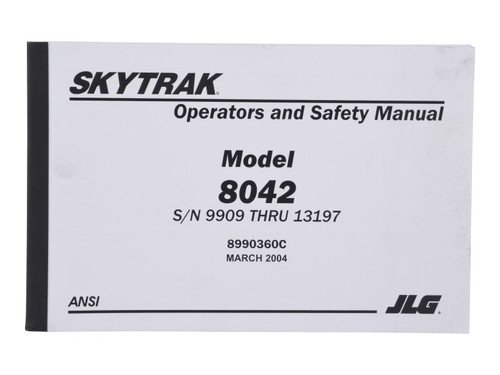 JLG Part # 8990360 | OPERATOR MANUAL 8042 (S/N 9909, EA