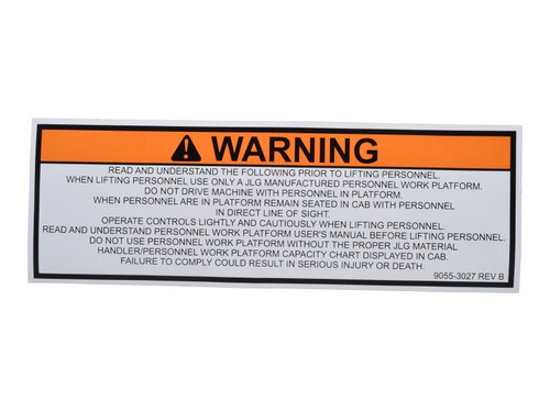 JLG Part # 90553027 | WARNING DECAL, EA