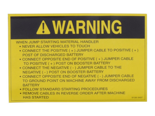 JLG Part # 91083497 | DECAL - JUMP START WARNING, EA