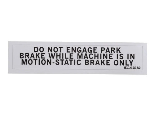 JLG Part # 91143182 | DECAL - PARK BRAKE, EA