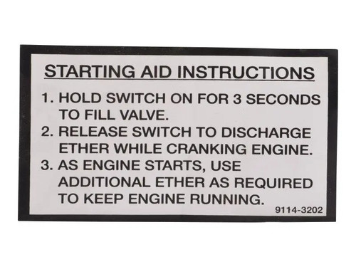 JLG Part # 91143202 | DECAL - START INSTR, EA
