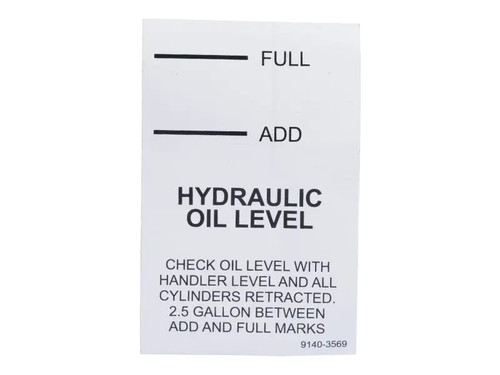 JLG Part # 91403569 | DECAL - OIL LEVEL, EA
