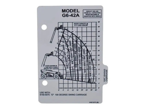 JLG Part # 91473171 | CAPACITY CHART, EA