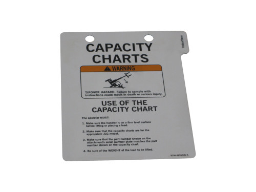 JLG Part # 91563230 | COVER,CAP CHART, EA