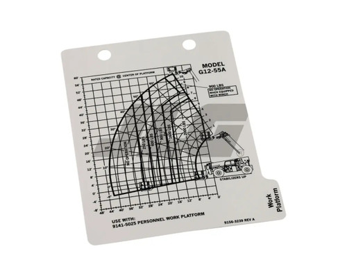 JLG Part # 91563239 | DECAL,CAP CHART G12-55A, EA