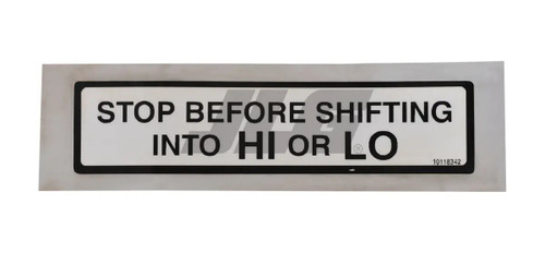 JLG Part # 10118342 | DECAL STOP FOR HI OR LO, EA