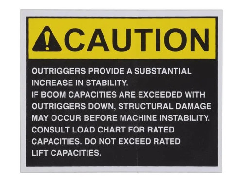 JLG Part # 10139033 | DECAL, OUTRIGGER CAUTION -, EA