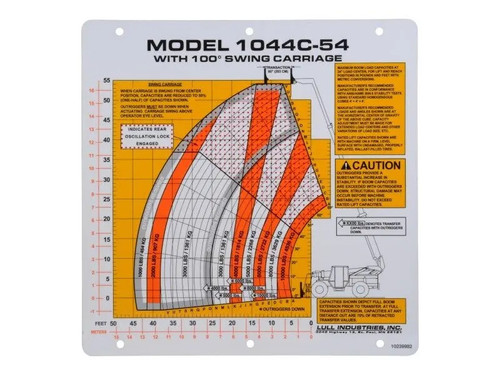 JLG Part # 10239982 | FLIP CARD, MODEL 1044C-54 W/ 1, EA