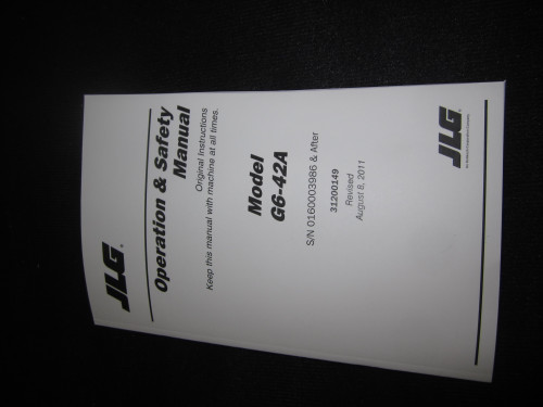JLG Part # 31200149 | G6-42A OPERATOR & SAFETY MNL, EA
