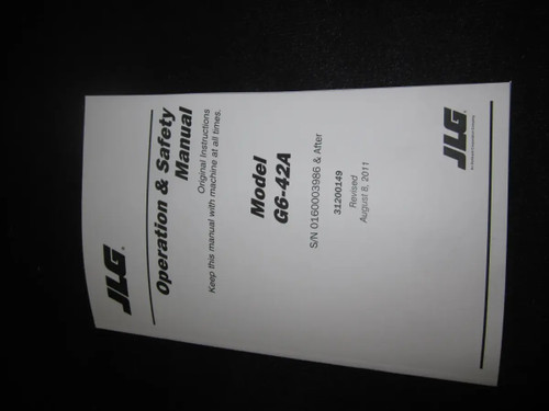 JLG Part # 31200149 | G6-42A OPERATOR & SAFETY MNL, EA