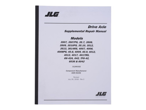 JLG Part # 31200162 | DANA-SPICER AXLE MANUAL, EA