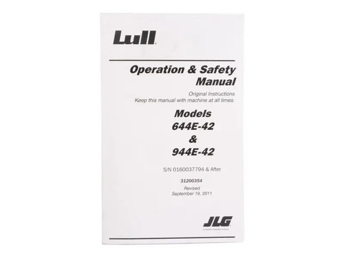 JLG Part # 31200354 | 644/944E-42 OP MAN 0160037794-, EA