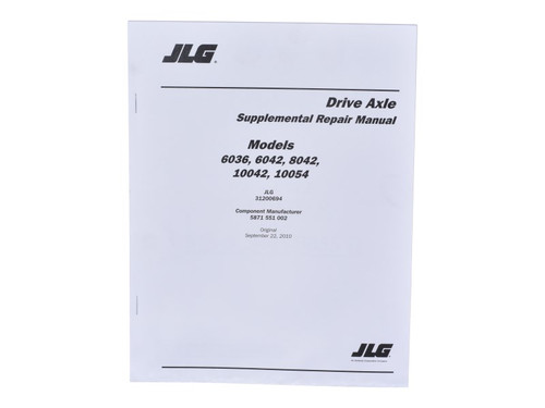 JLG Part # 31200694 | ZF AXLE REPAIR MANUAL, EA