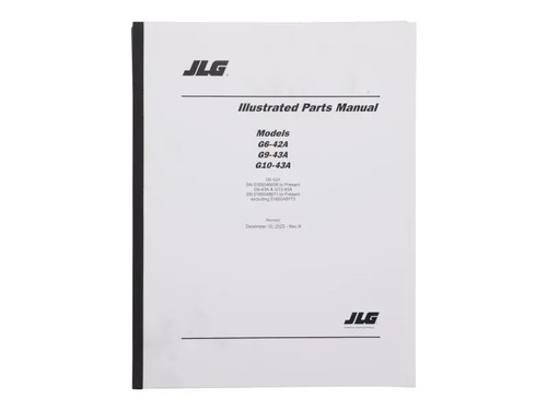 JLG Part # 31200727 | G6-42A, G9/10-43A PARTS MANUAL, EA