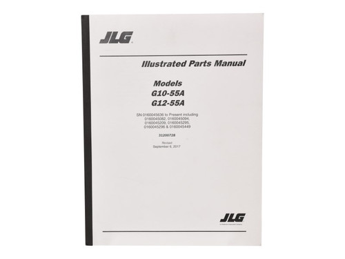 JLG Part # 31200728 | G10/12-55A PARTS MANUAL, EA