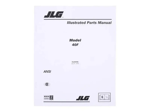 JLG Part # 3120096 | MANUAL 40F ILLUSTRATED PARTS, EA