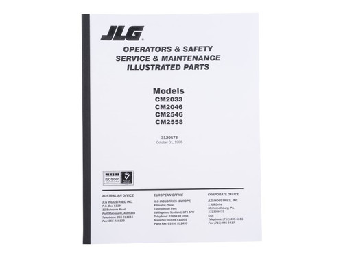 JLG Part # 3120573 | MANUAL, OP/SVC/PARTS-CM'S, EA