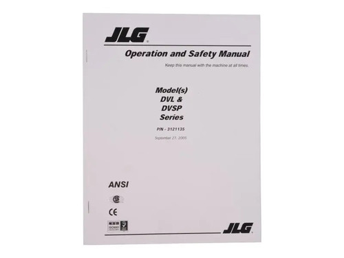 JLG Part # 3121135 | MANUAL, DVL/DVSP OPERATOR, EA