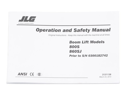 JLG Part # 3121138 | 800S GBL OPER PRIOR SN 182743, EA