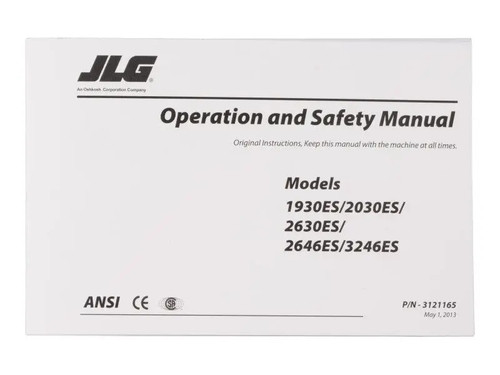 JLG Part # 3121165 | MANUAL, ES GLOBAL OPERATOR, EA