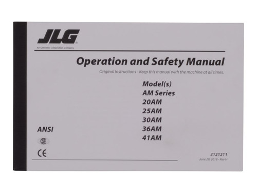 JLG Part # 3121211 | AM SERIES GLOBAL OPER/SAFETY, EA