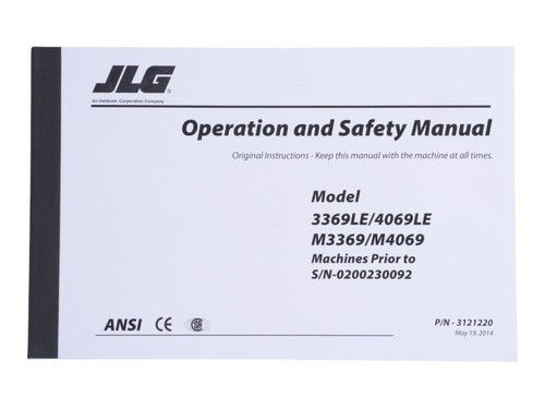 JLG Part # 3121220 | 33/4069LE GBL OP PRI SN230092, EA