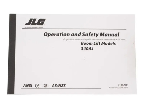 JLG Part # 3121258 | MNL, 340AJ GBL OPERATOR/SAFETY, EA