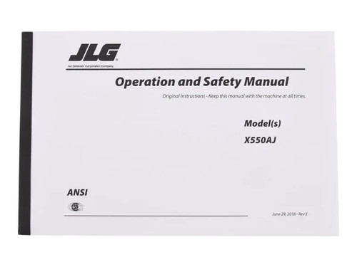 JLG Part # 3128791 | MNL, X550AJ OPERATOR/SAFETY, EA