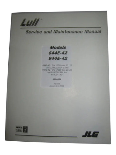 JLG Part # 8990461 | MANUAL SERVICE 644E/944E, EA