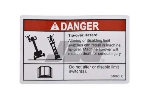 JLG Part # GN31060 | GN-DANGER DO NOT ALTER SWTC, EA