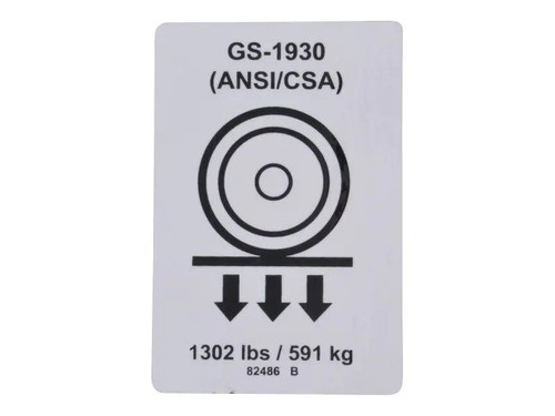 JLG Part # GN82486 | GN-LABEL,WHEEL LOAD 1930, EA