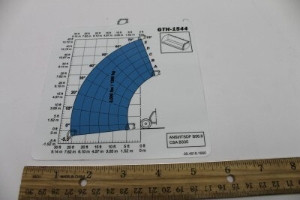 Genie Lift Part # 09.4618.1660GT - LOAD CHART, WEIGHT, BUCKET, GTH 1544, EA