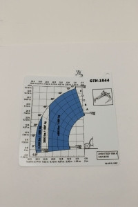 Genie Lift Part # 09.4618.1662GT - LOAD CHART, WEIGHT, 7 FT BOOM, GTH 1544, EA