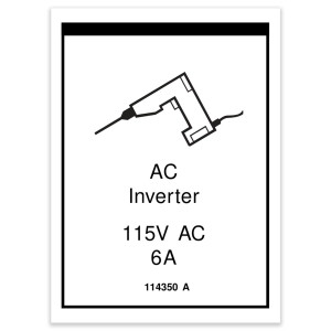Genie Lift Part # 114350GT - DECAL,AC INVERTER POWER,115V, EA