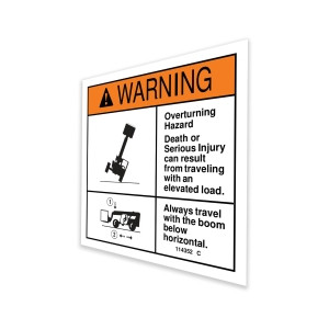 Genie Lift Part # 114352GT - DECAL,OVERTURNING,KEEP LOAD LO, EA