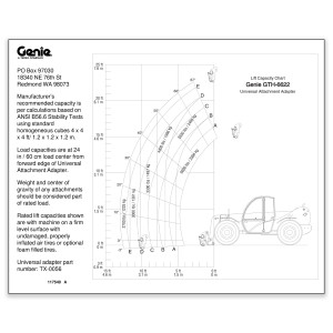 Genie Lift Part # 117540GT - LOAD RNG DECAL,6622 UNIV ADPTR, EA