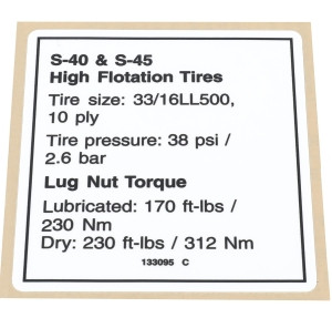 Genie Lift Part # 133095GT - DECAL,NOTICE,HI FLOAT TIRES, EA