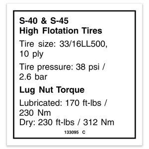 Genie Lift Part # 133095GT - DECAL,NOTICE,HI FLOAT TIRES, EA