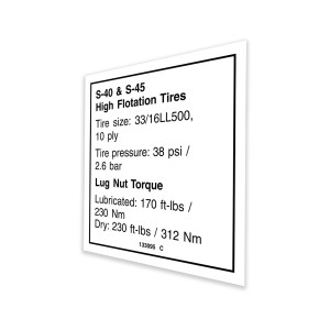 Genie Lift Part # 133095GT - DECAL,NOTICE,HI FLOAT TIRES, EA