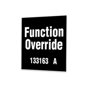 Genie Lift Part # 133163GT - DECAL,FUNCTION OVERRIDE, EA