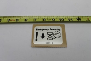 Genie Lift Part # 133276GT - DECAL,EMERGENCY LOWERING, EA