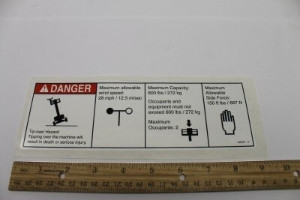 Genie Lift Part # 160575GT - DECAL, INSTR, MAX SIDE FRC, ZX135, ANSI, EA