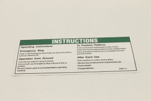 Genie Lift Part # 215813GT - DECAL,OPERATING INSTR GRJ ANSI, EA