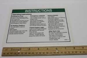 Genie Lift Part # 219485GT - DECAL,OPER INST, GROUND CONT, EA