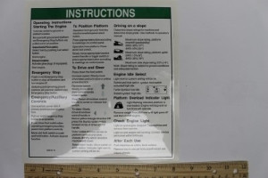 Genie Lift Part # 226518GT - DECAL,INST,OPER INST,Z80,AUS, EA